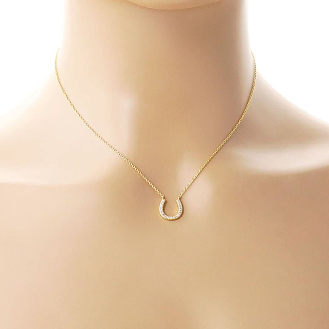 CZ Gold-Dipped Horseshoe Necklace
