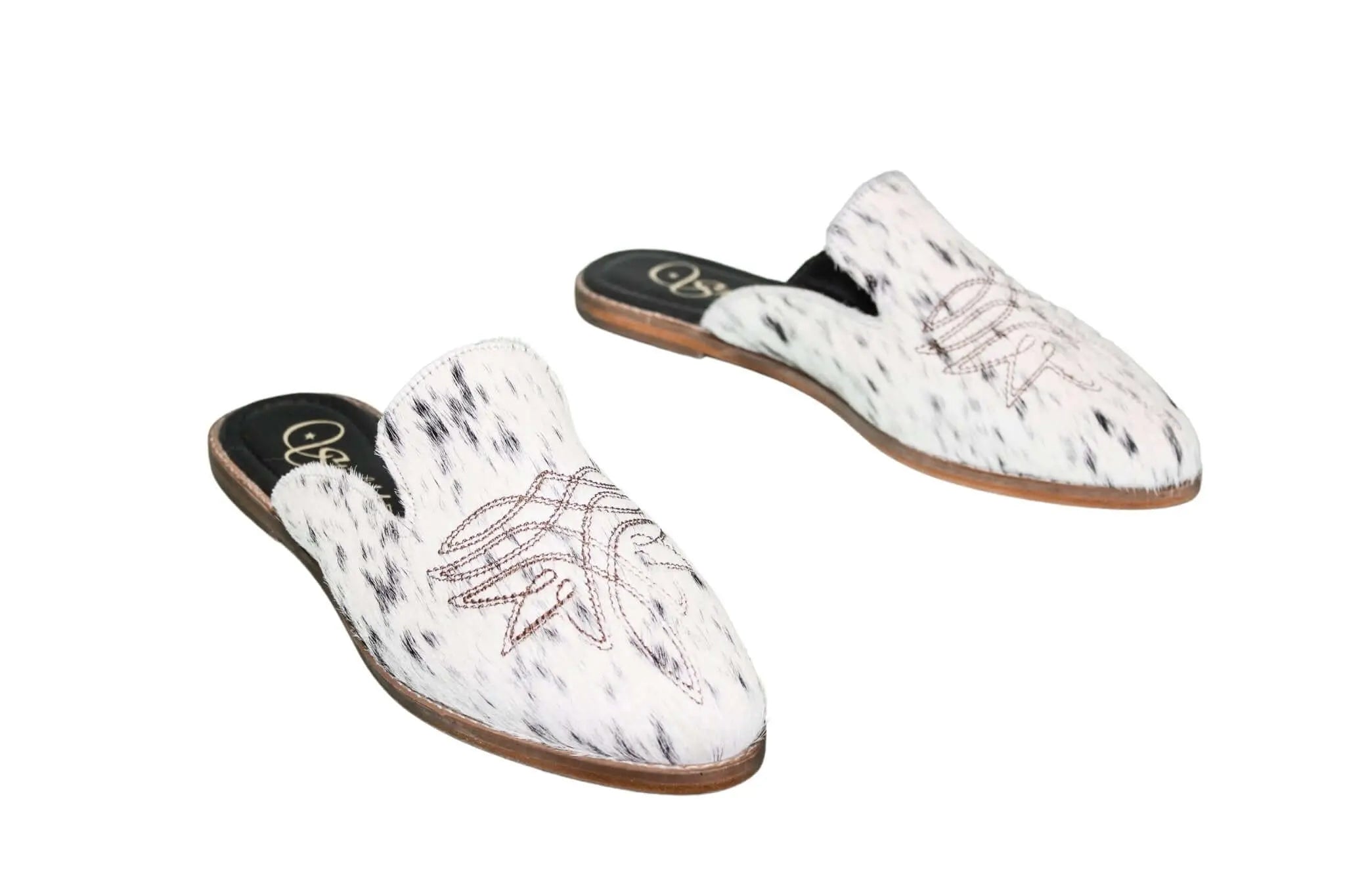 Abby Cowhide Mules – Size 10