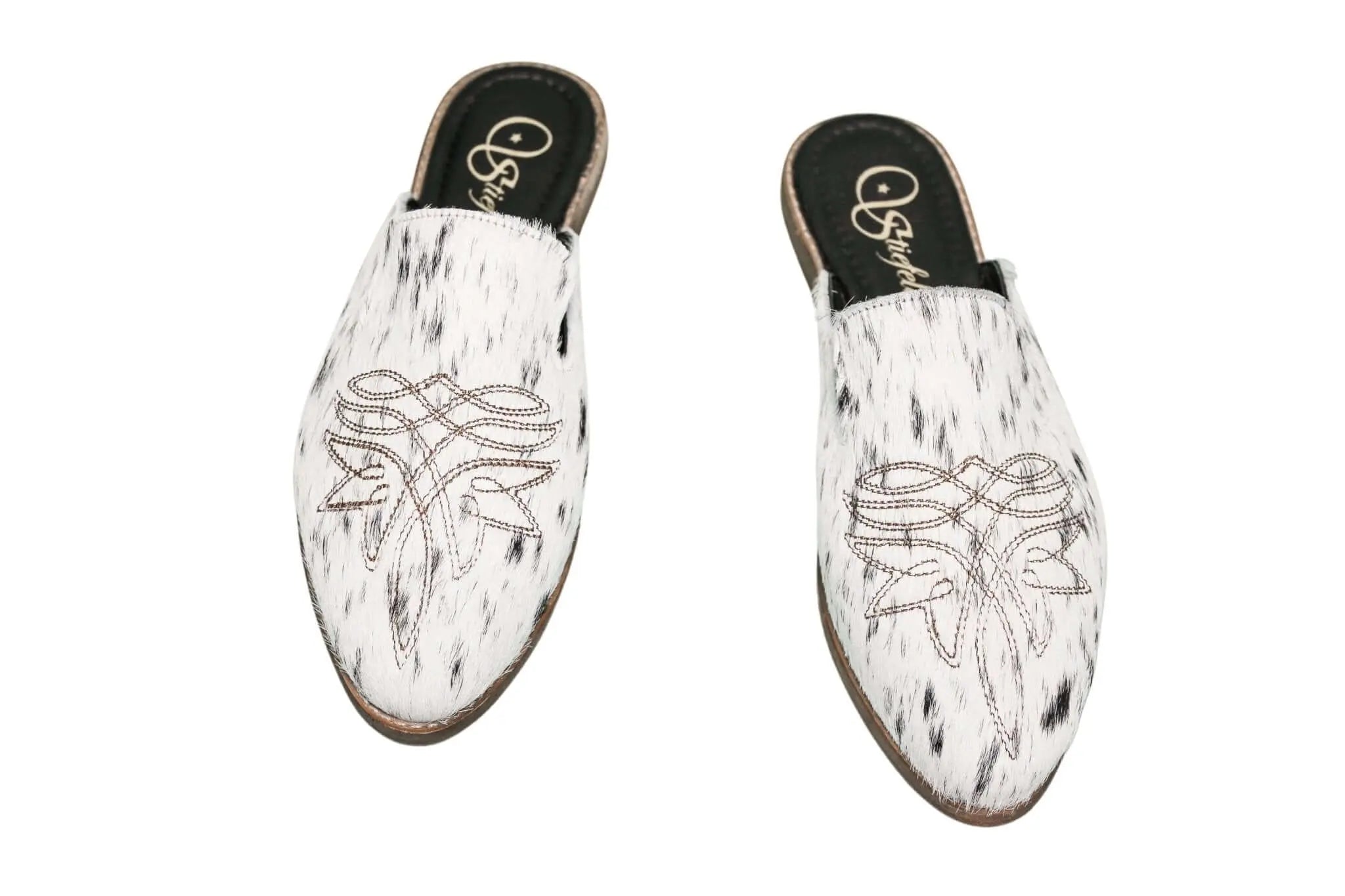 Abby Cowhide Mules – Size 10