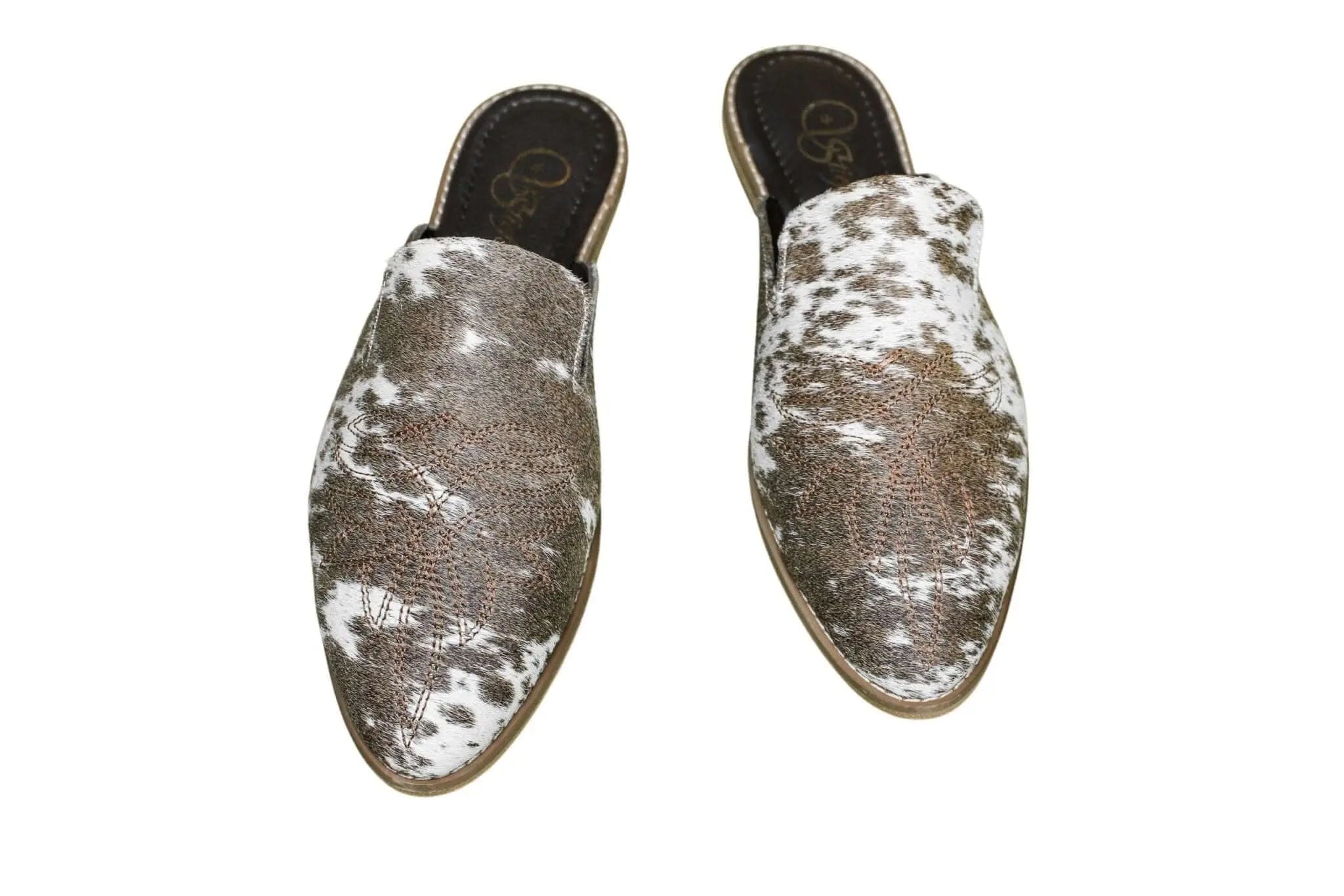 Abby Cowhide Mules – Size 12