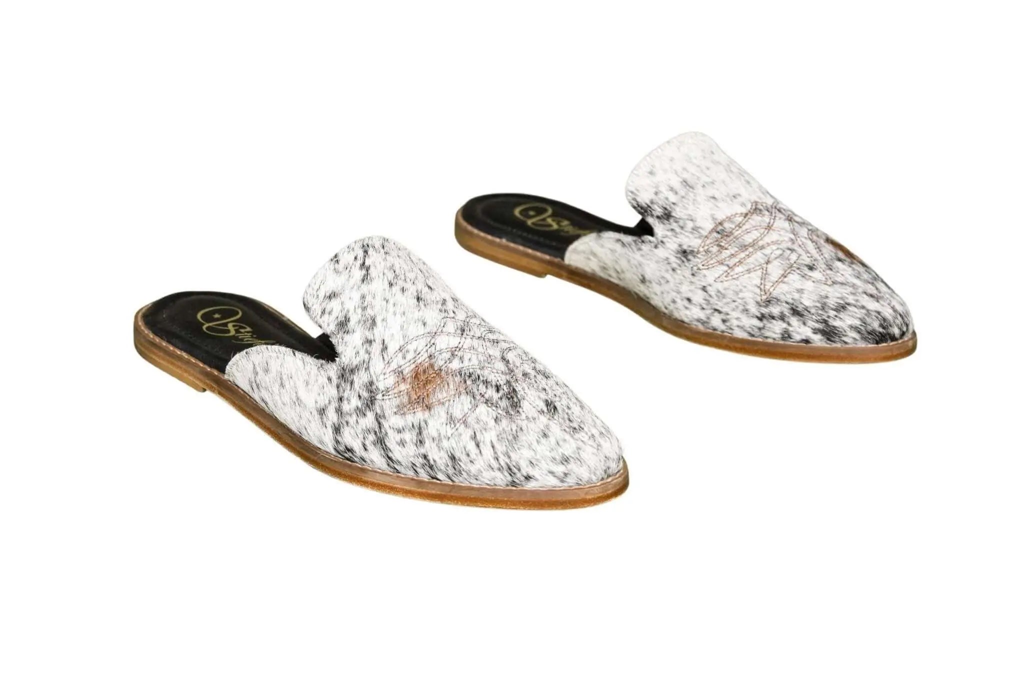 Abby Cowhide Mules – Size 12