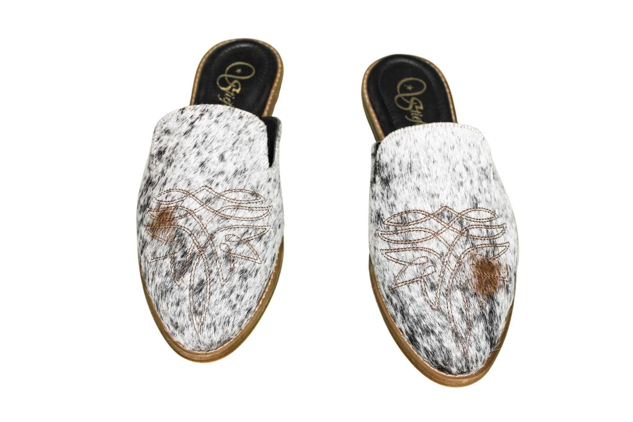 Abby Cowhide Mules – Size 12
