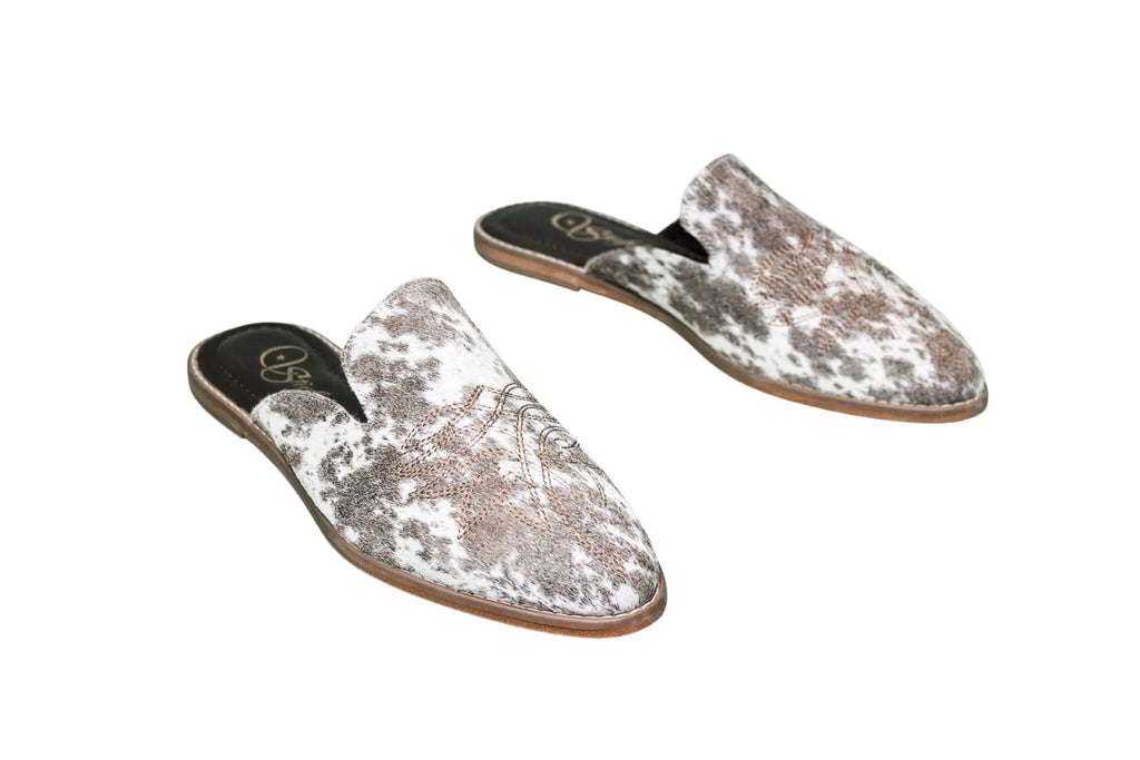Abby Cowhide Mules – Size 12