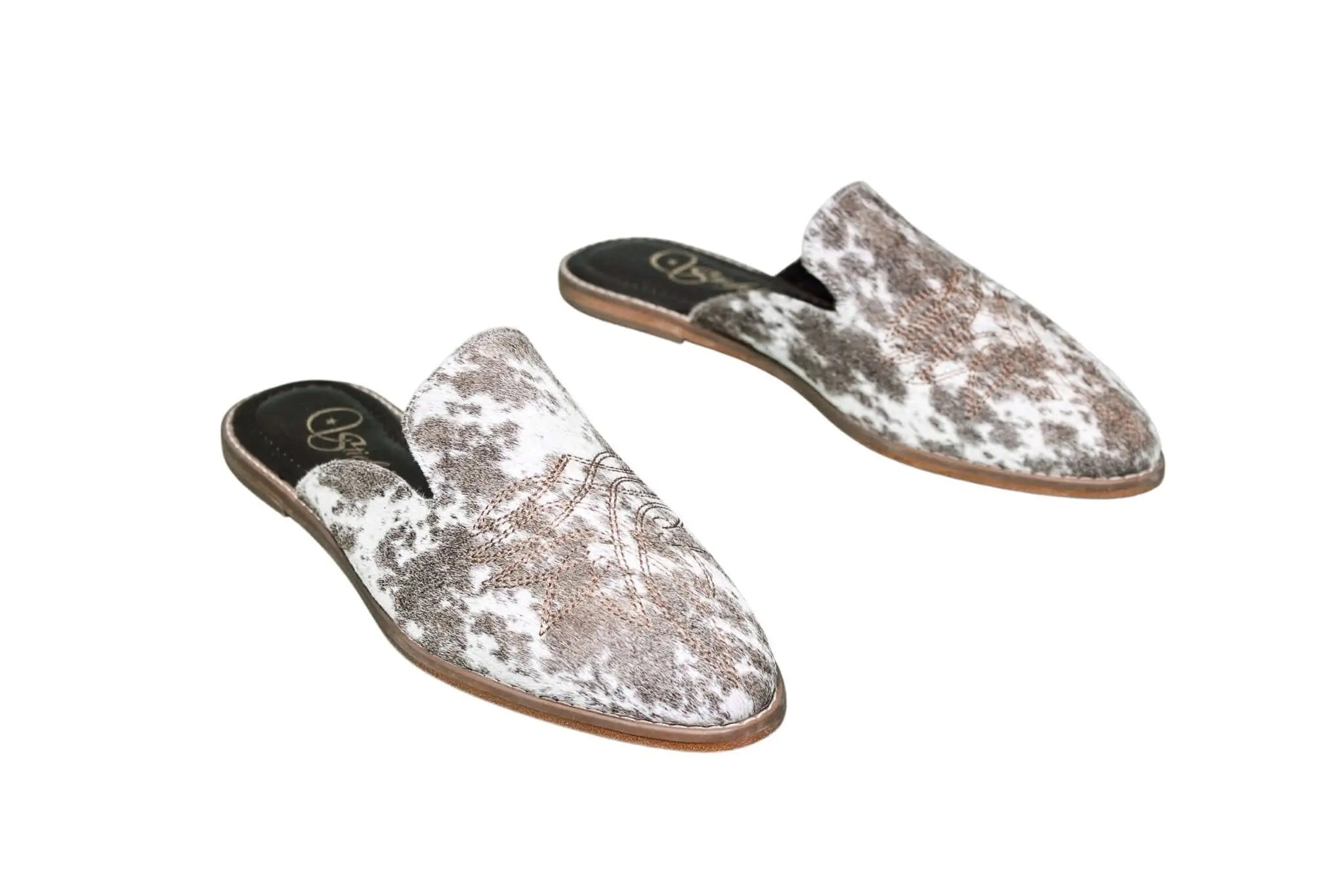 Abby Cowhide Mules – Size 12