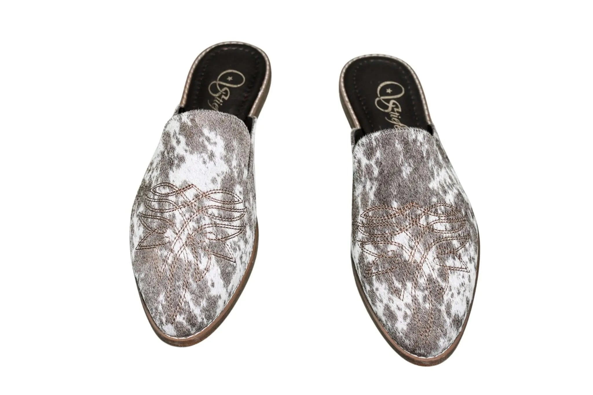 Abby Cowhide Mules – Size 12