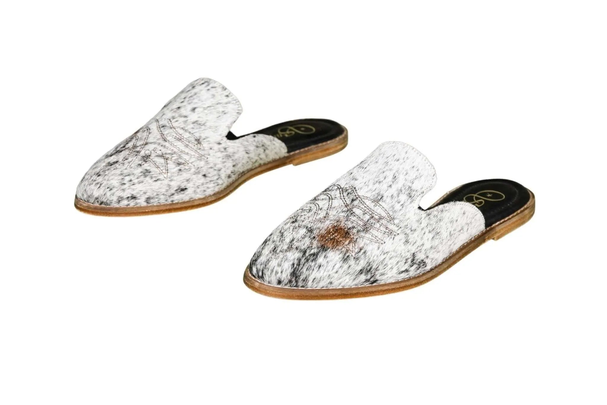 Abby Cowhide Mules – Size 12