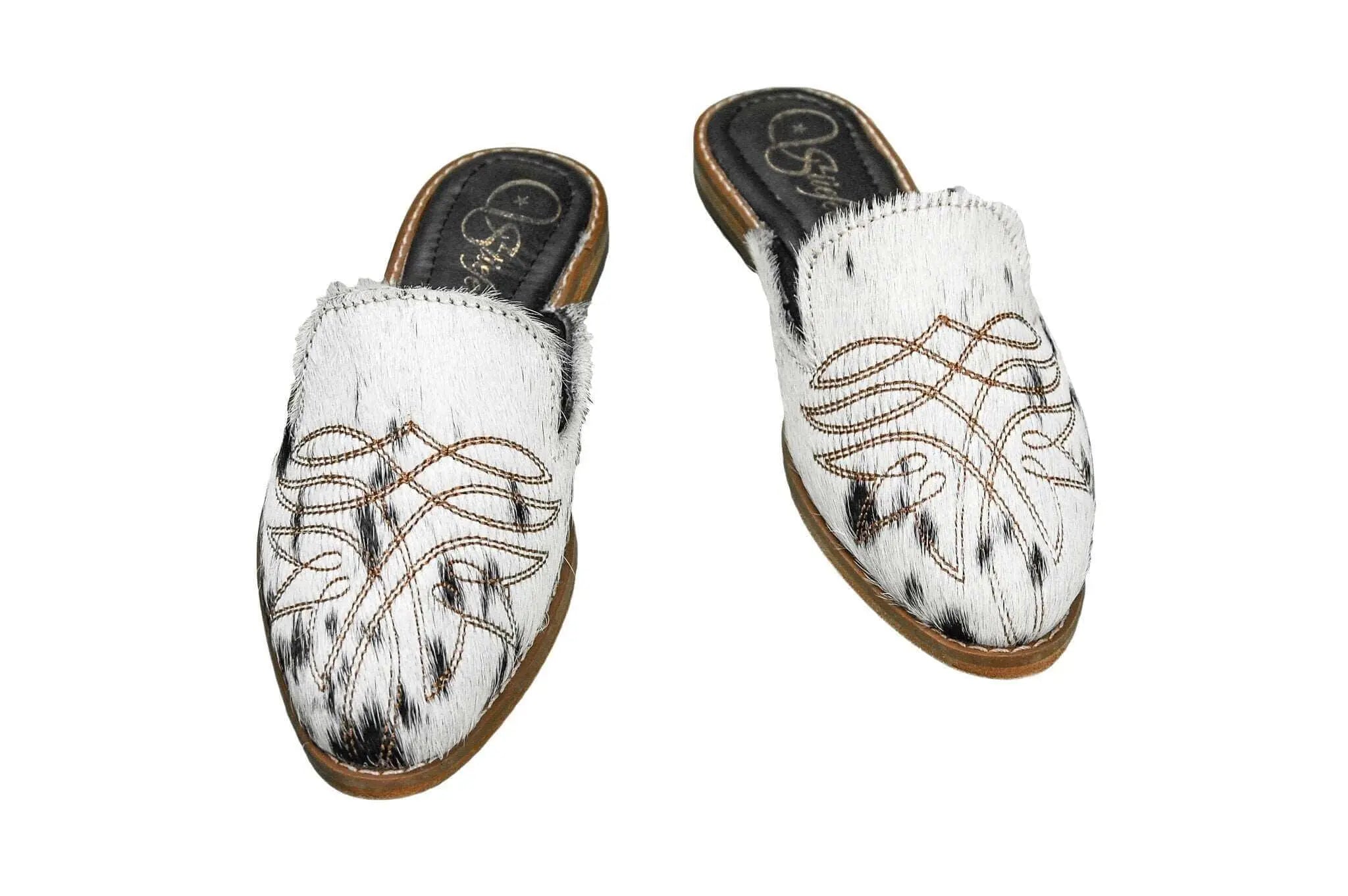 Abby Cowhide Mules – Size 5