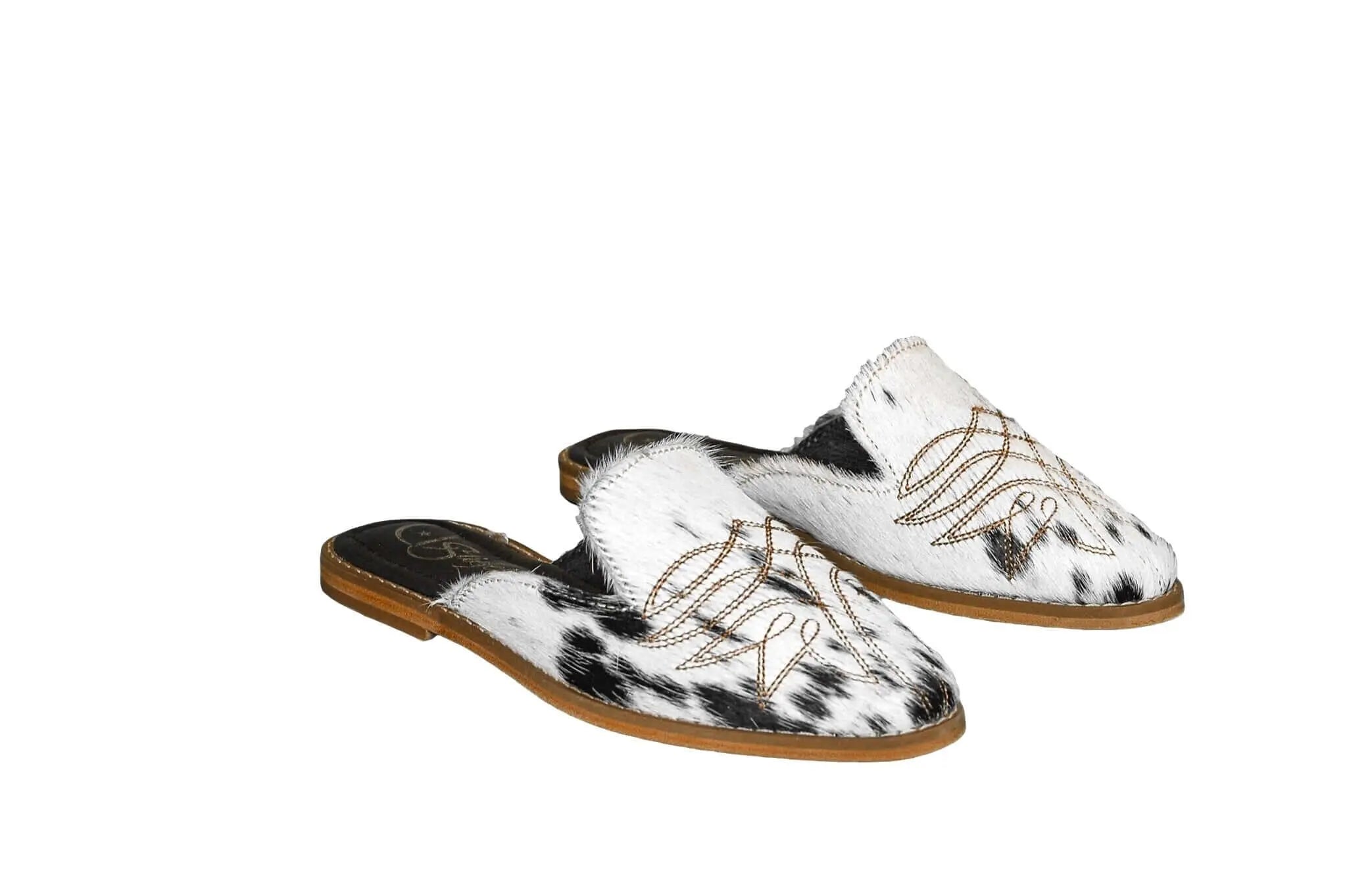 Abby Cowhide Mules – Size 5