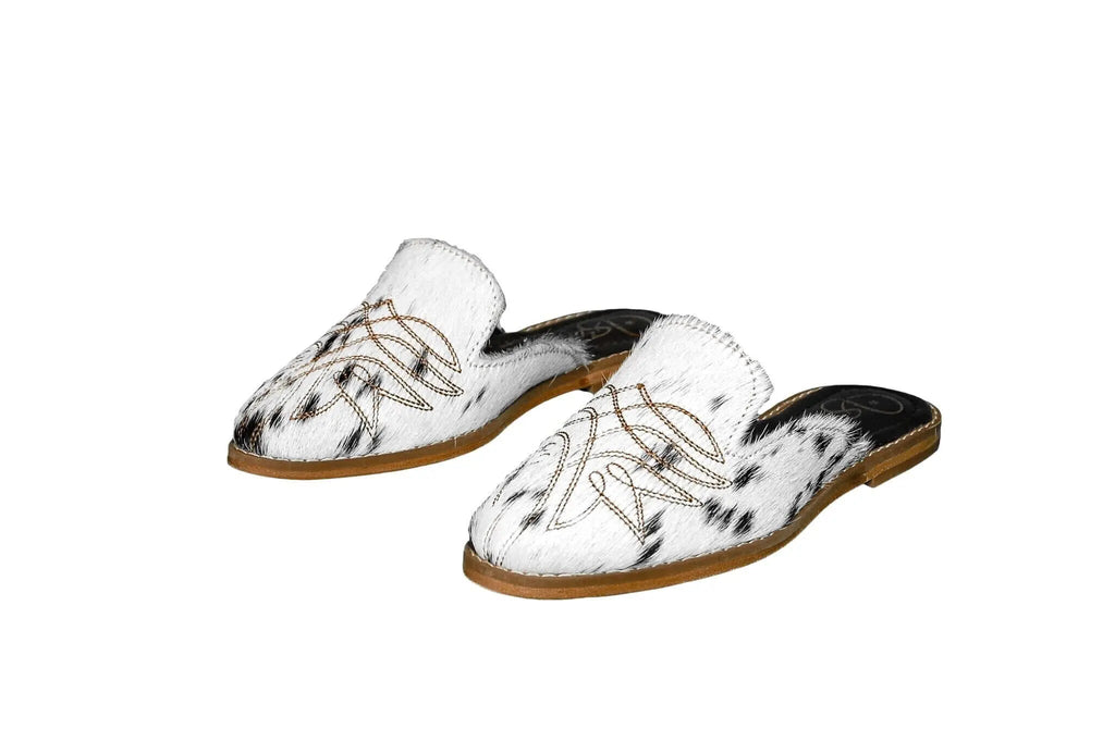 Abby Cowhide Mules – Size 5