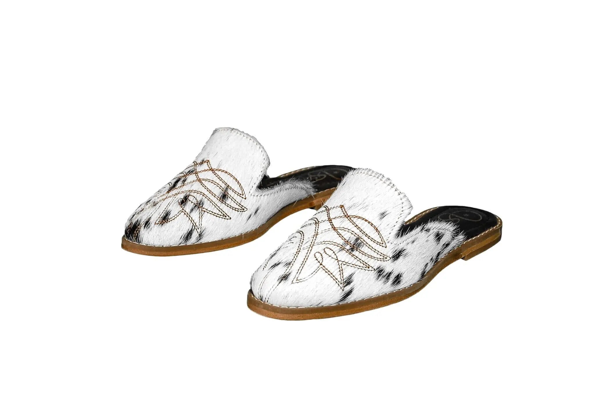 Abby Cowhide Mules – Size 5