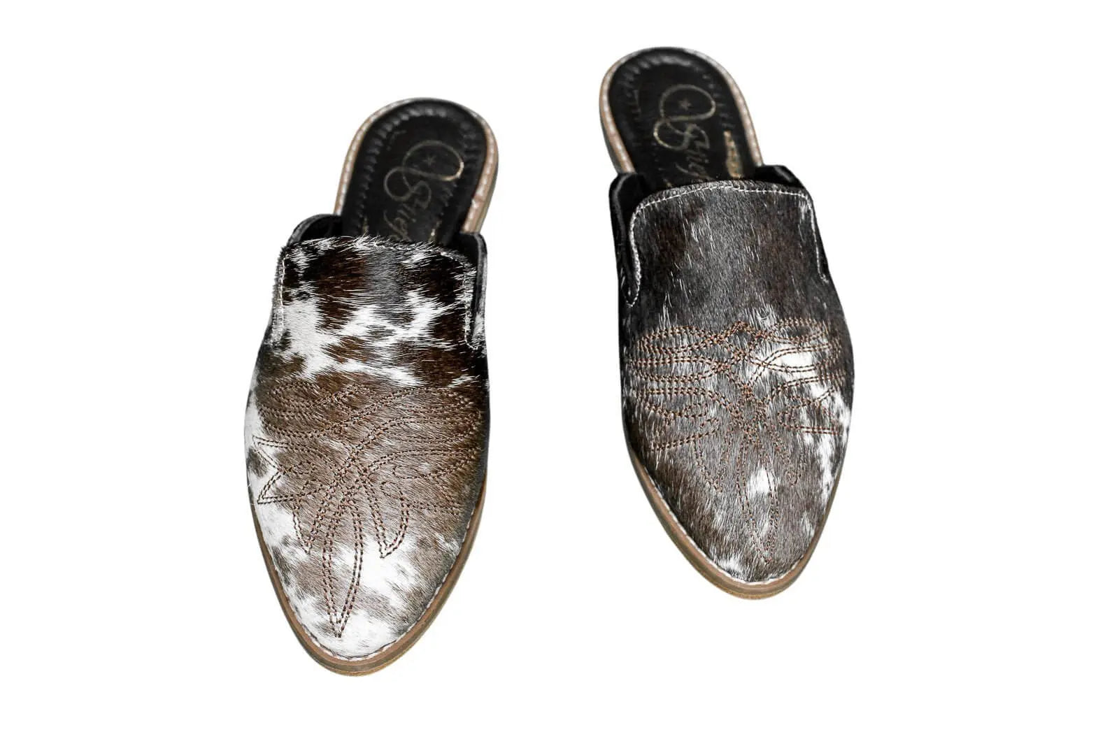 Abby Cowhide Mules – Size 5