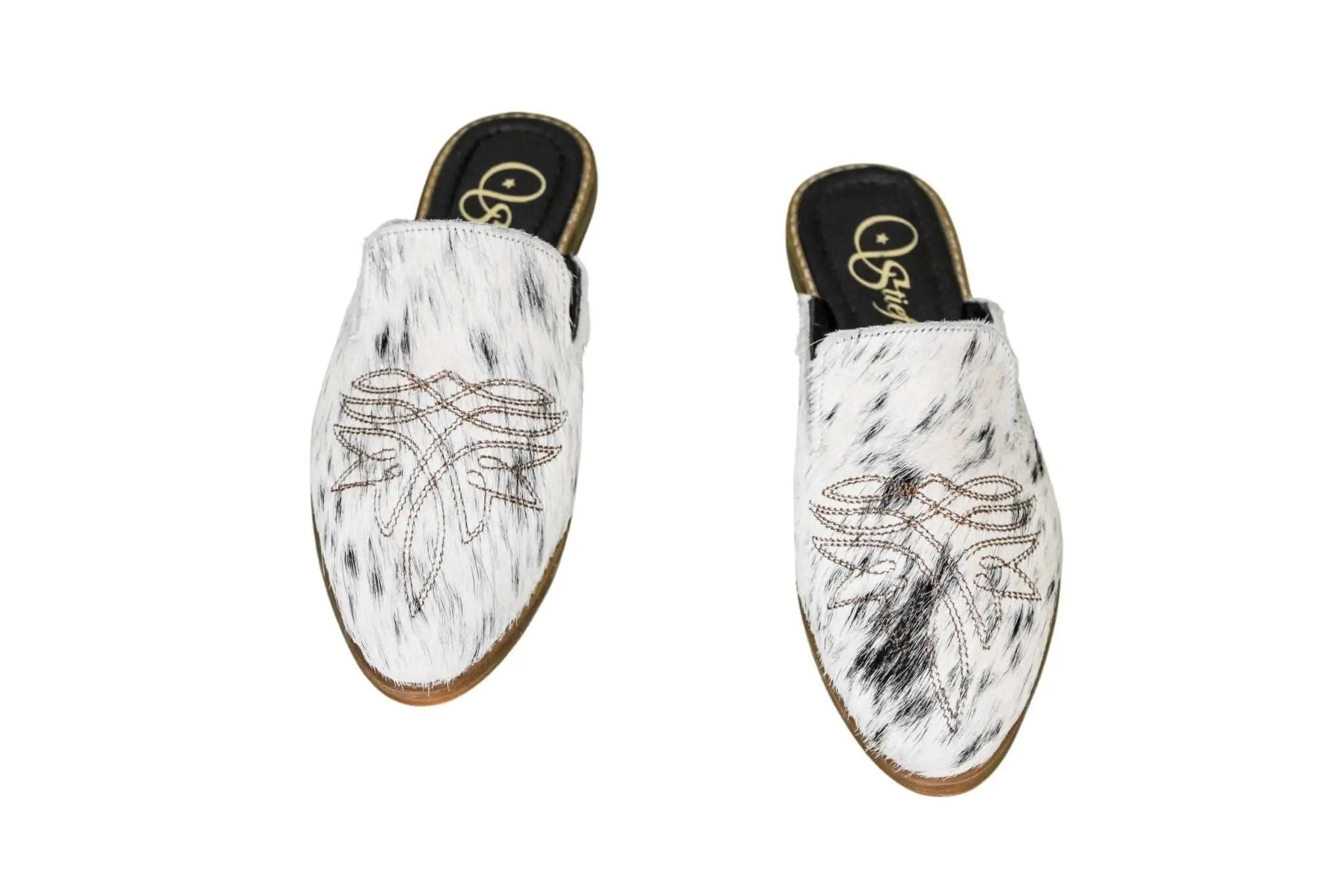 Abby Cowhide Mules – Size 6