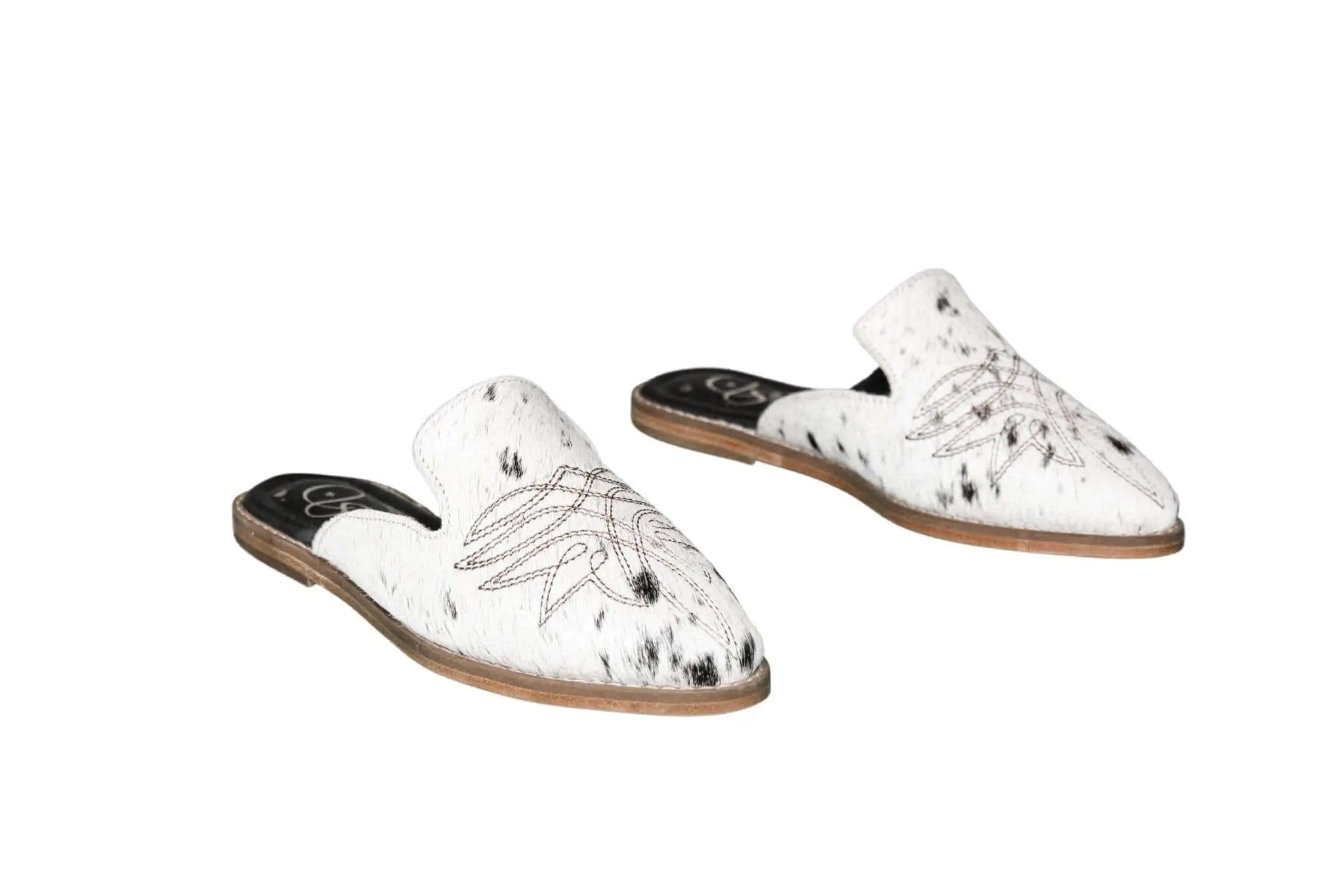 Abby Cowhide Mules – Size 6
