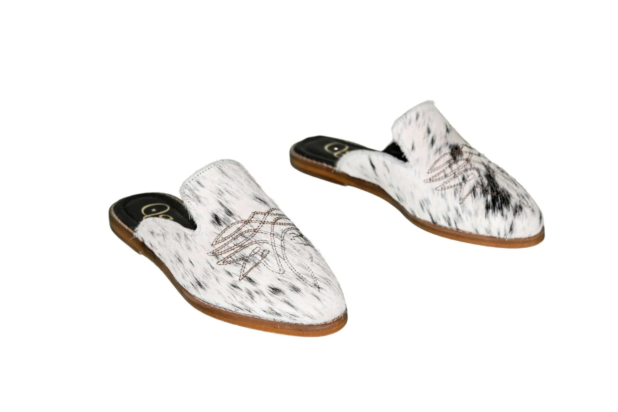 Abby Cowhide Mules – Size 6