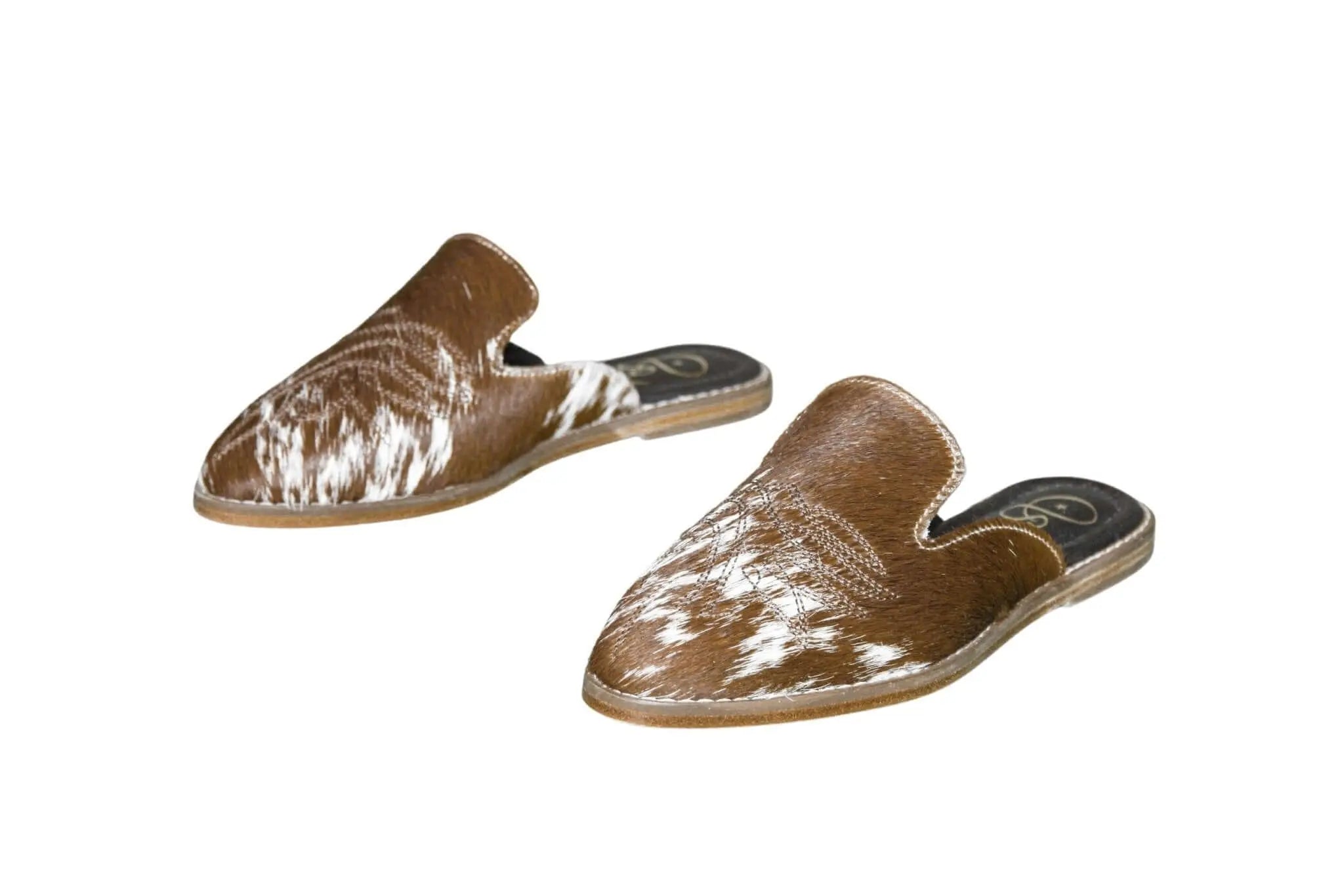 Abby Cowhide Mules – Size 6