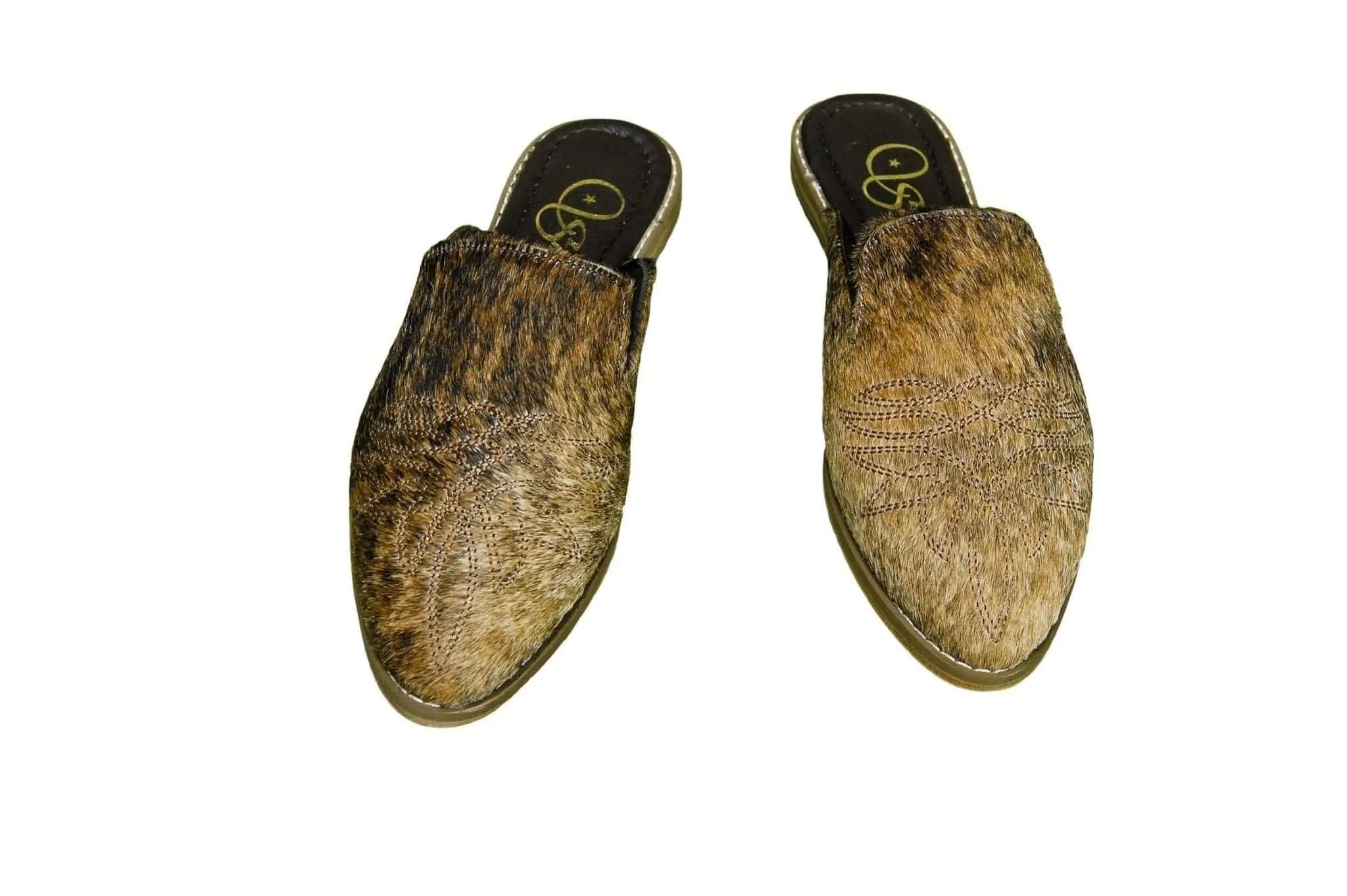Abby Cowhide Mules – Size 6