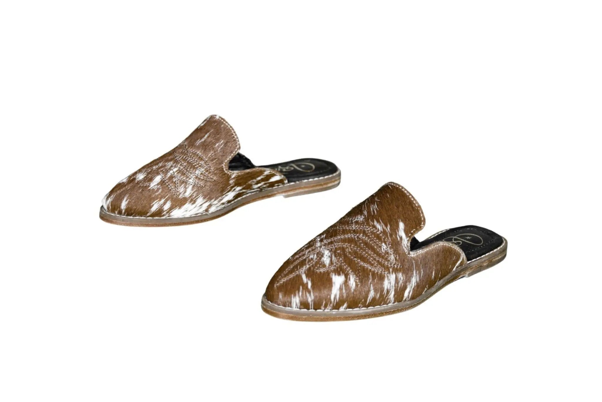Abby Cowhide Mules – Size 6