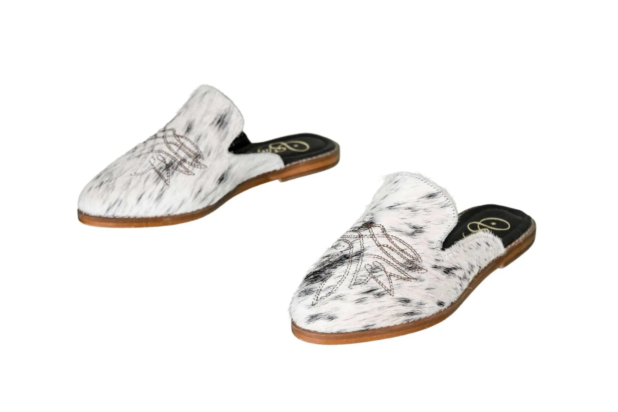Abby Cowhide Mules – Size 6