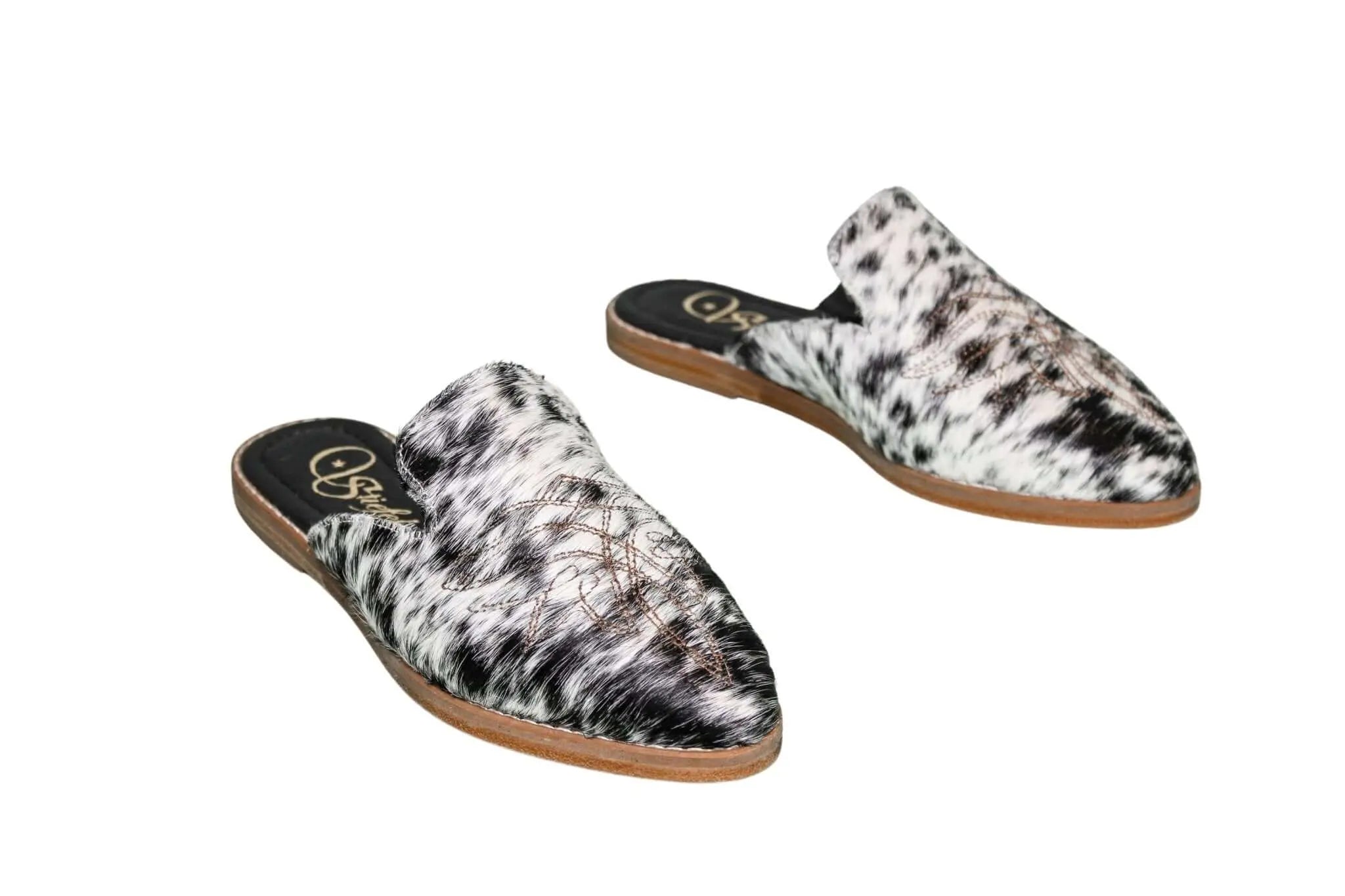 Abby Cowhide Mules – Size 6