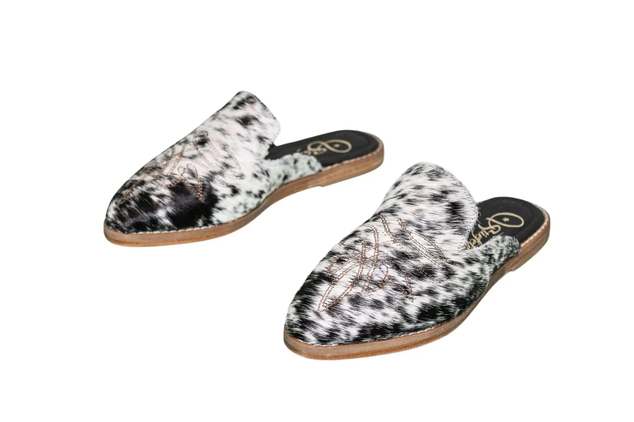 Abby Cowhide Mules – Size 6