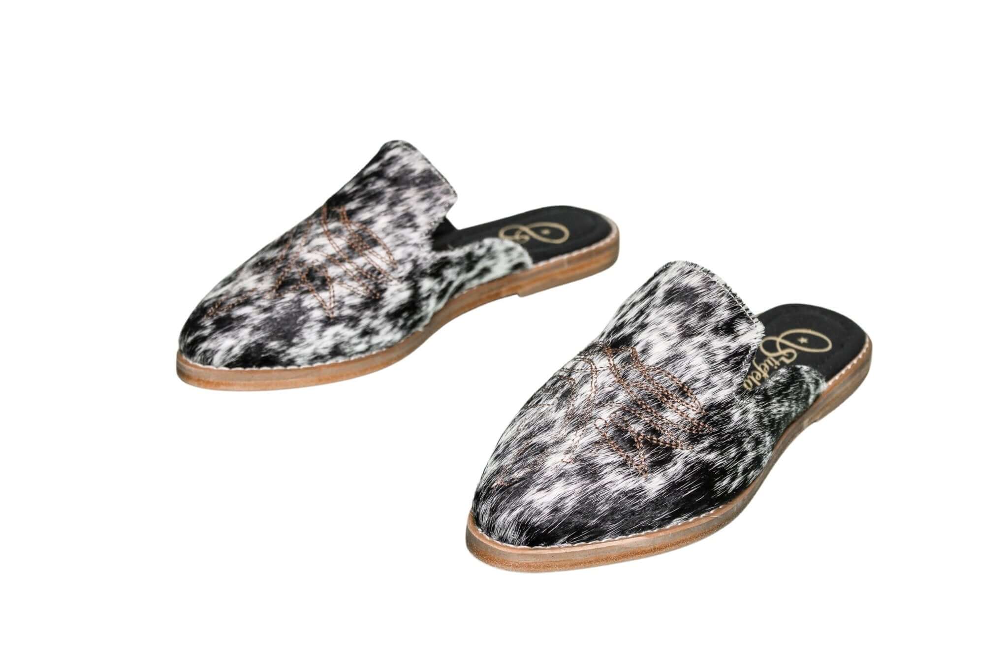 Abby Cowhide Mules – Size 6