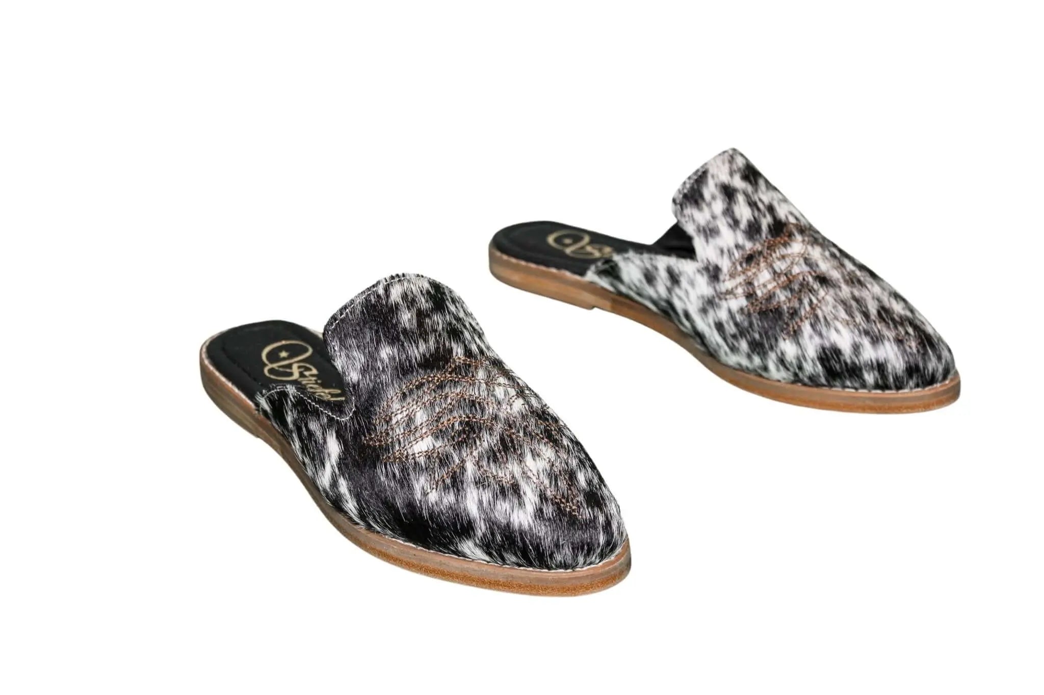 Abby Cowhide Mules – Size 6