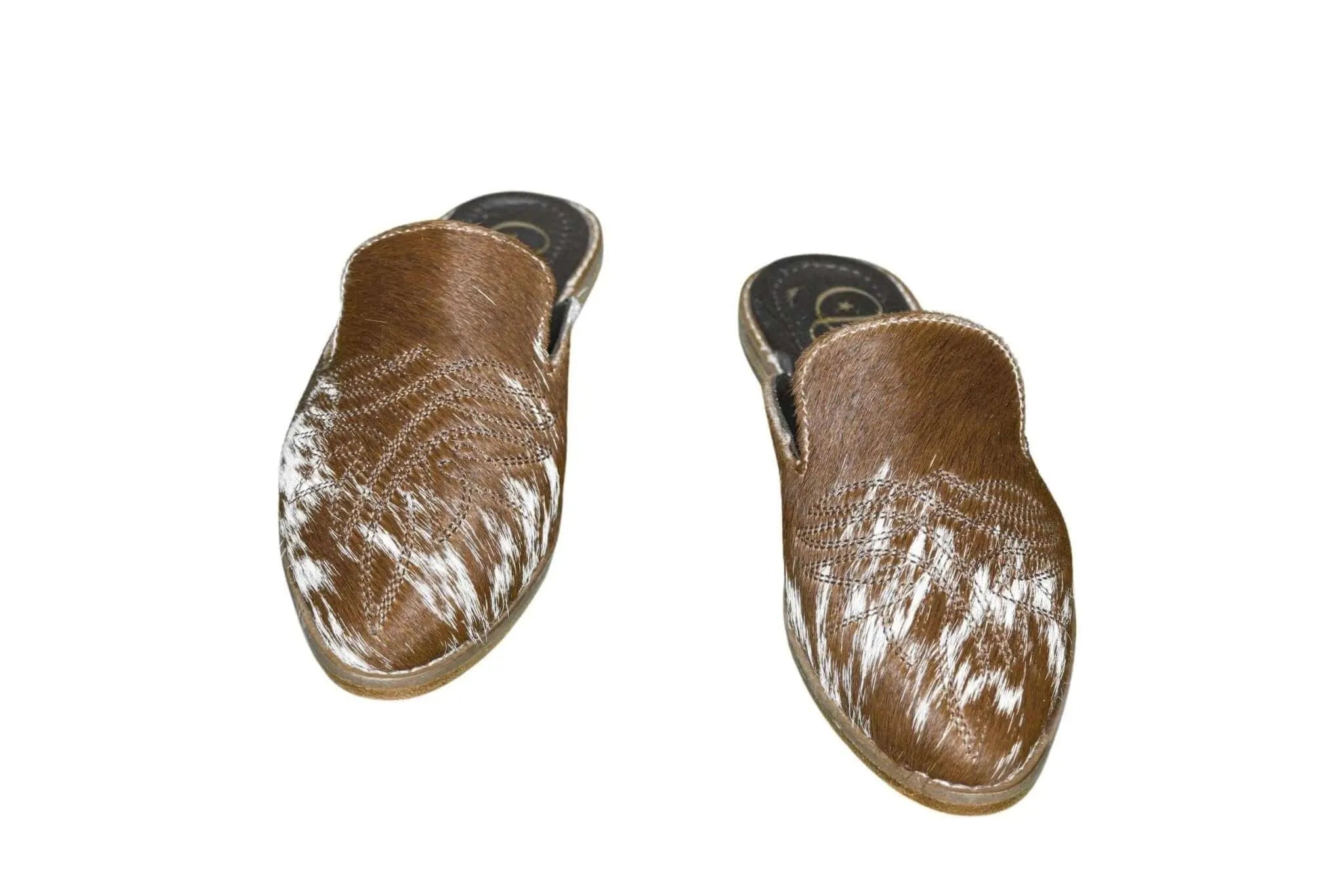 Abby Cowhide Mules – Size 6