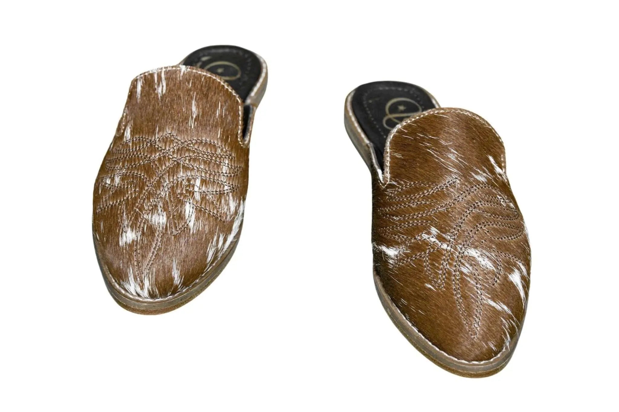 Abby Cowhide Mules – Size 6