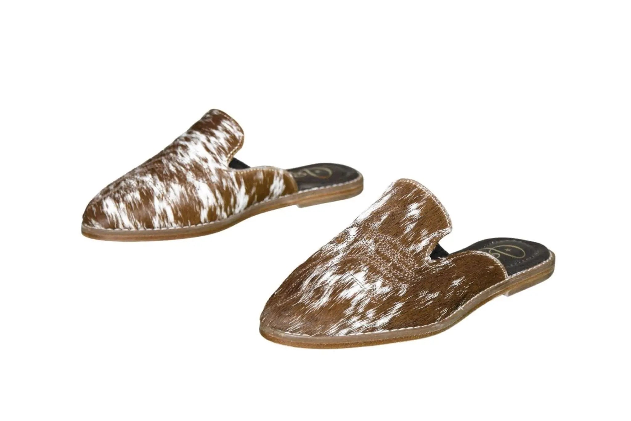 Abby Cowhide Mules – Size 6