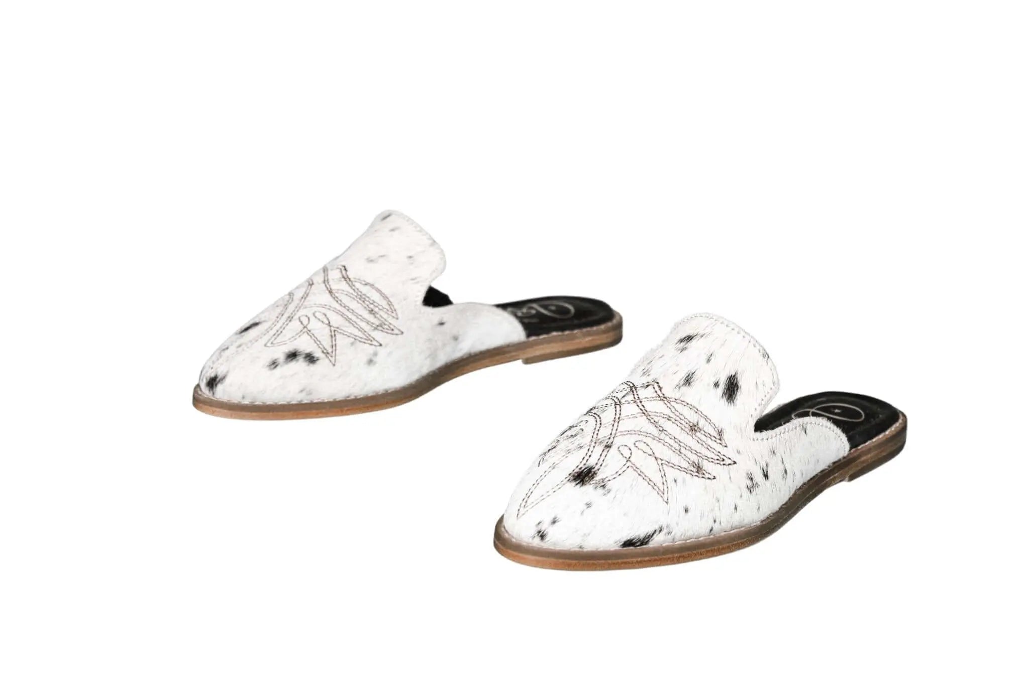 Abby Cowhide Mules – Size 6