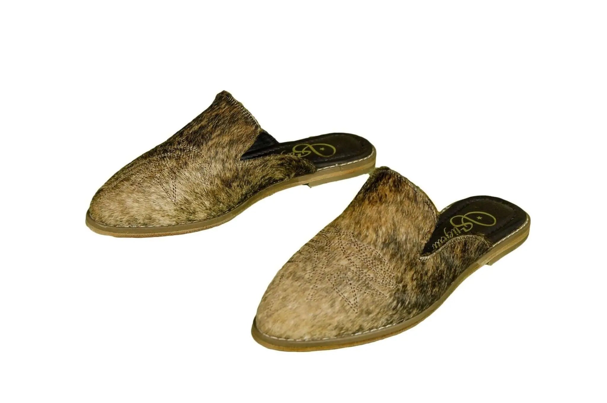 Abby Cowhide Mules – Size 6