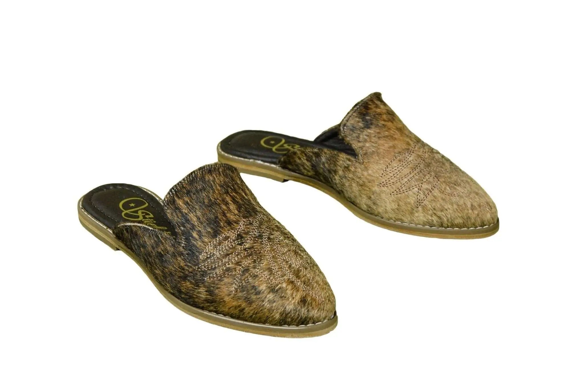 Abby Cowhide Mules – Size 6