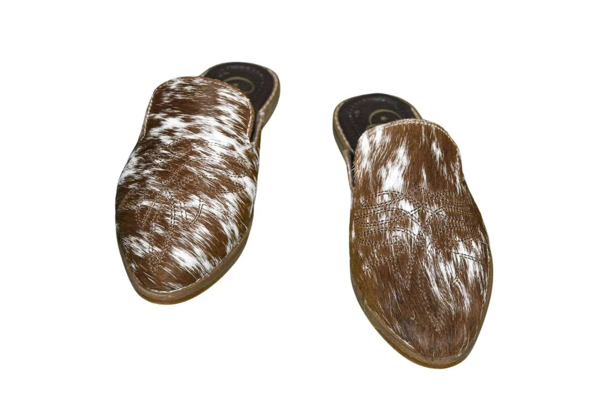Abby Cowhide Mules – Size 6
