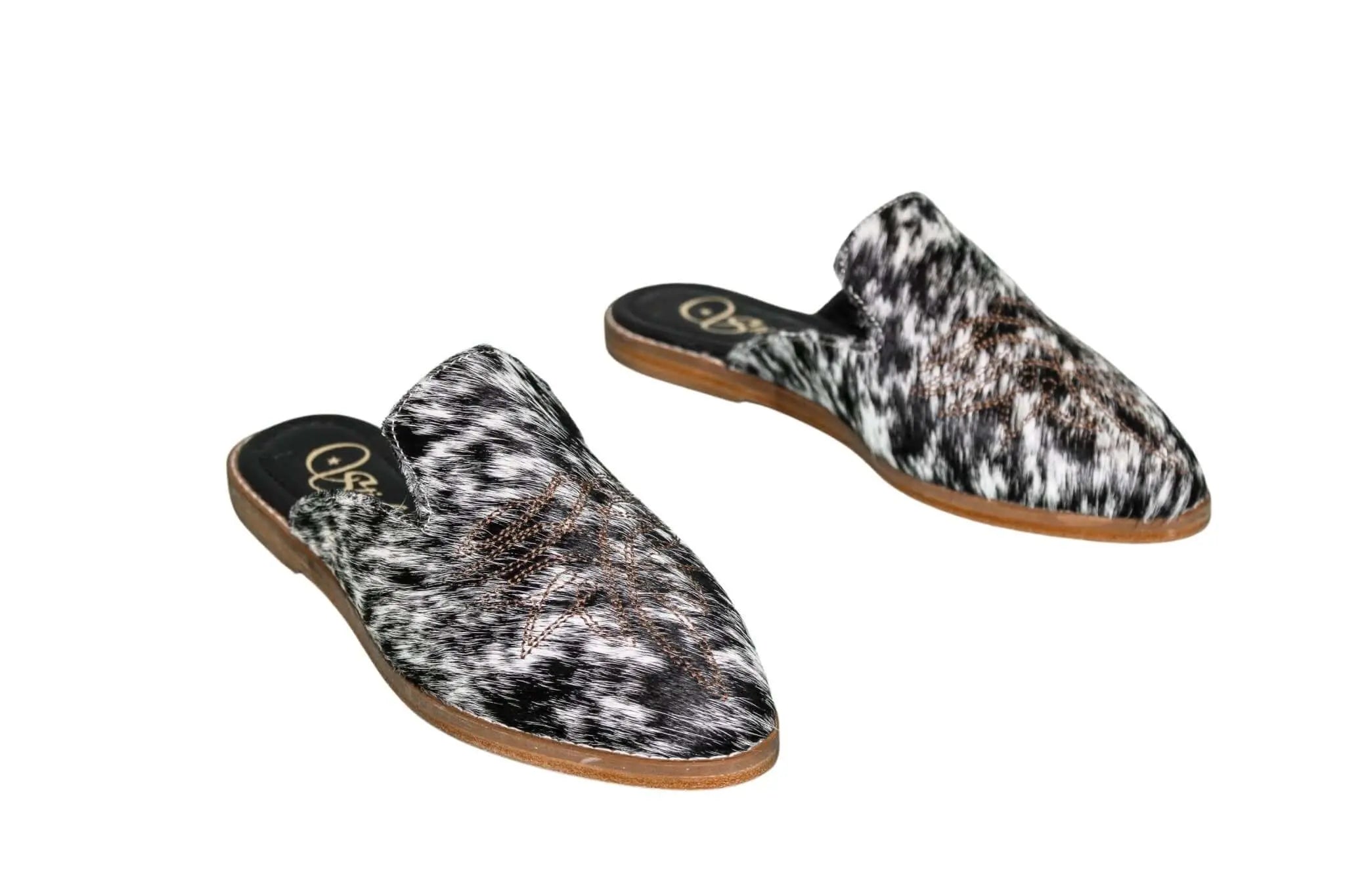 Abby Cowhide Mules – Size 7