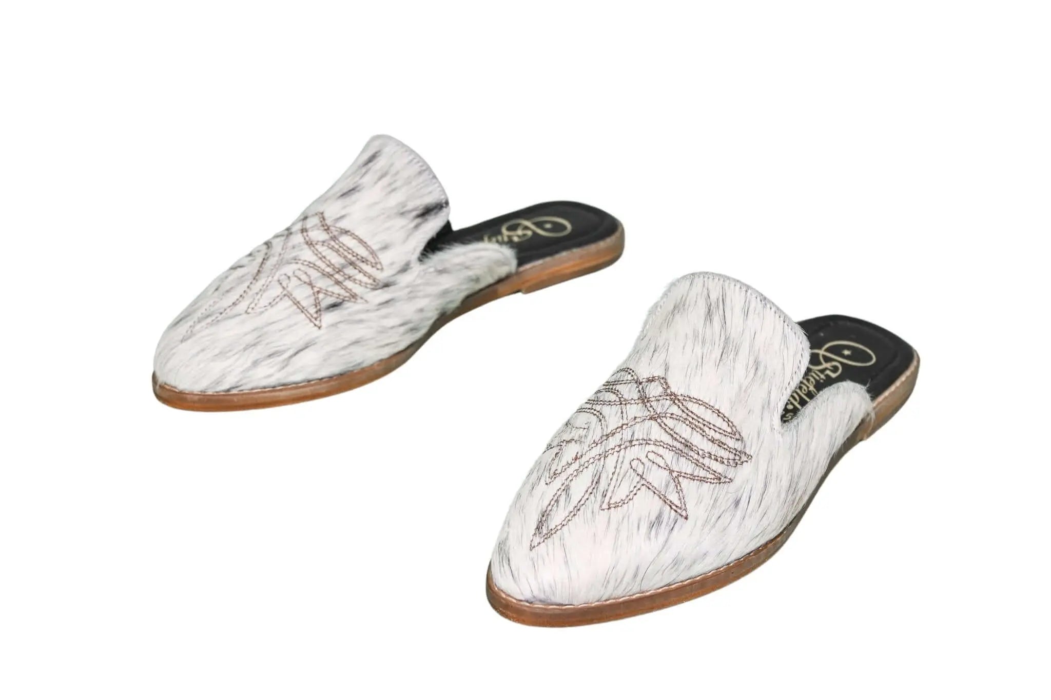 Abby Cowhide Mules – Size 8