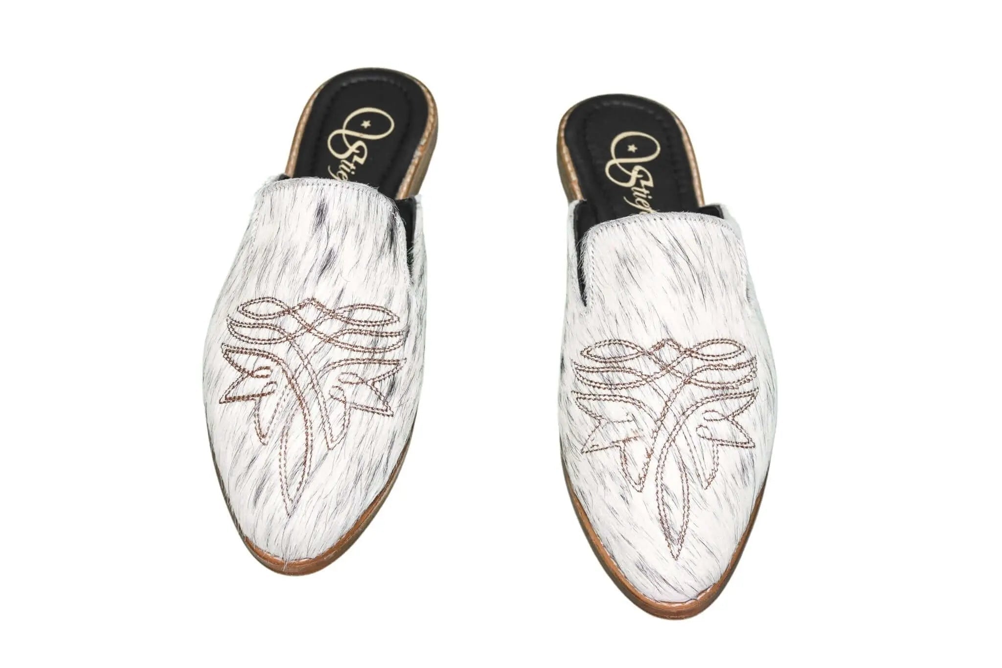 Abby Cowhide Mules – Size 8