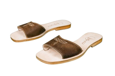 Agnes Brown Slide Sandals