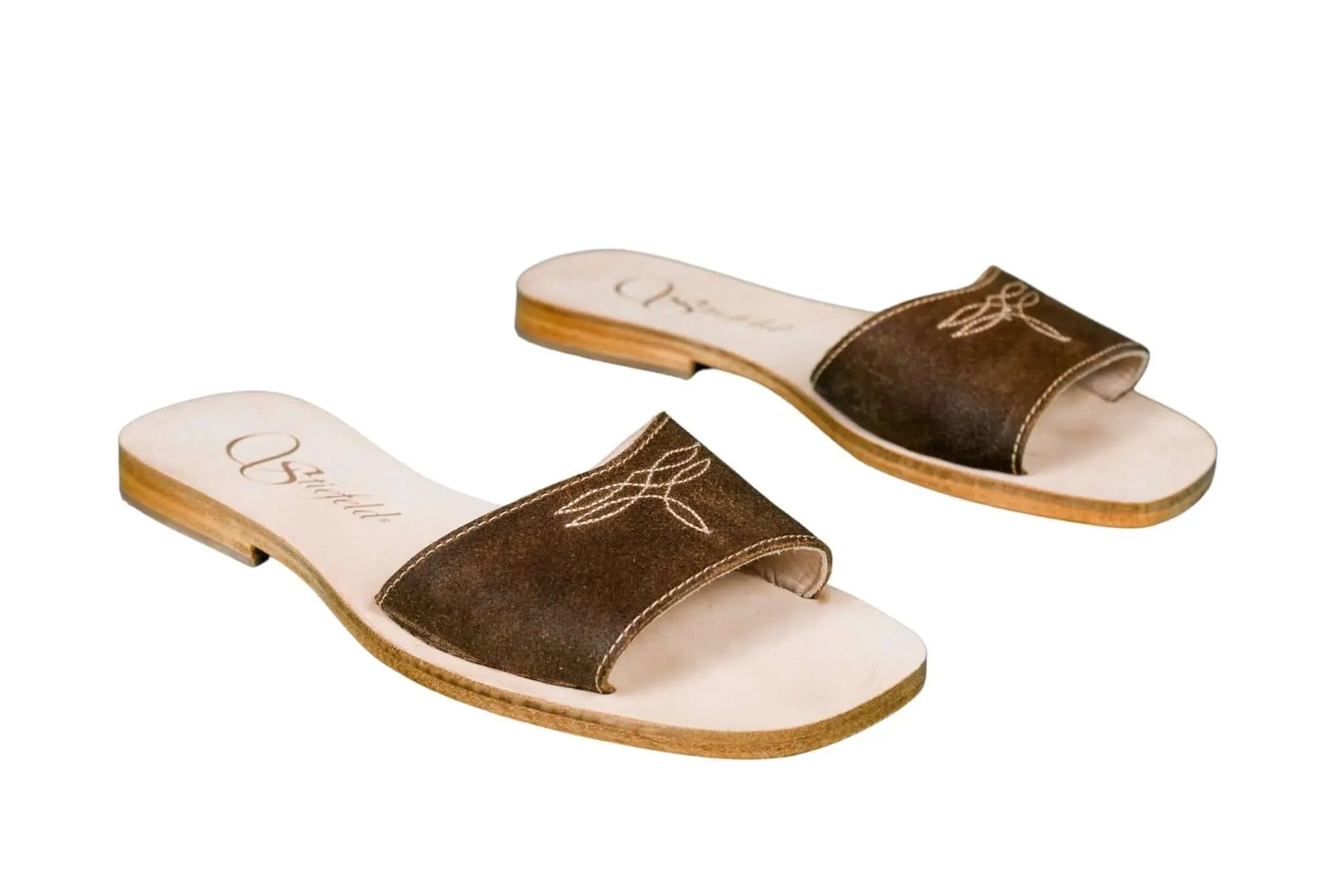 Agnes Brown Slide Sandals