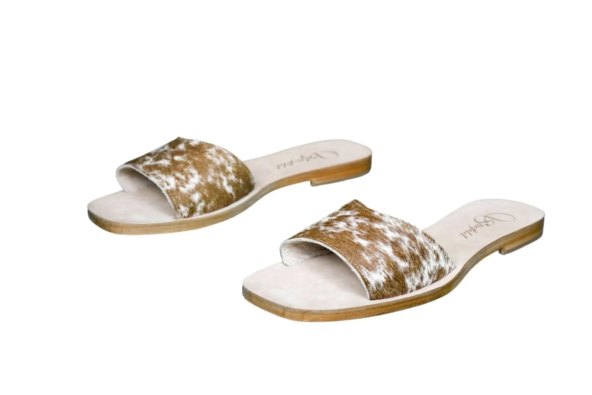 Agnes Cowhide Slide Sandals – Size 10