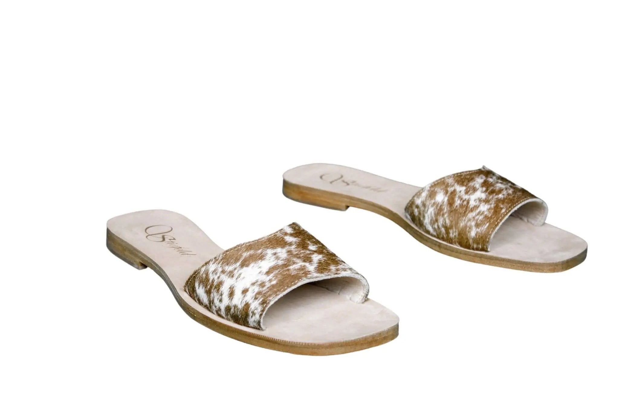 Agnes Cowhide Slide Sandals – Size 10