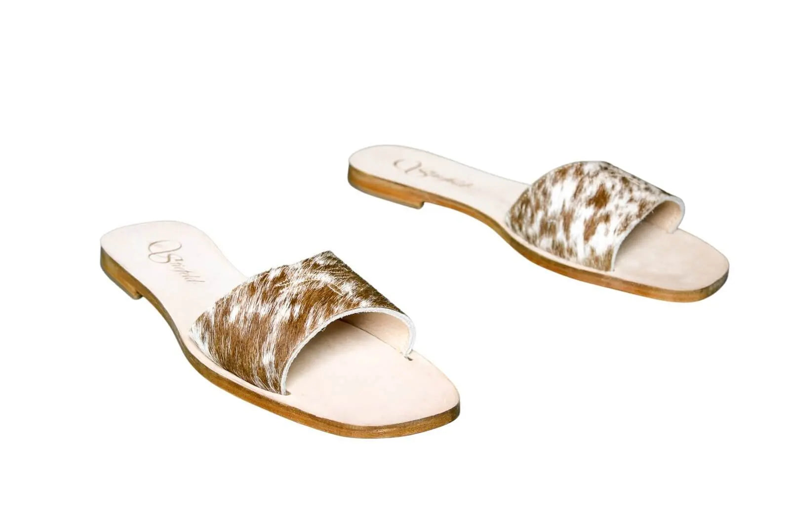 Agnes Cowhide Slide Sandals – Size 12