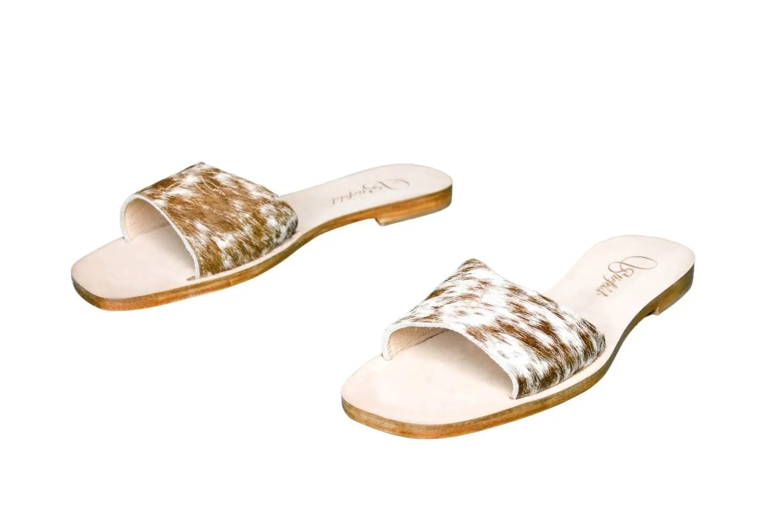 Agnes Cowhide Slide Sandals – Size 12