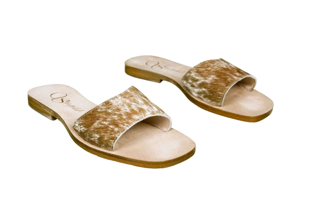 Agnes Cowhide Slide Sandals – Size 6