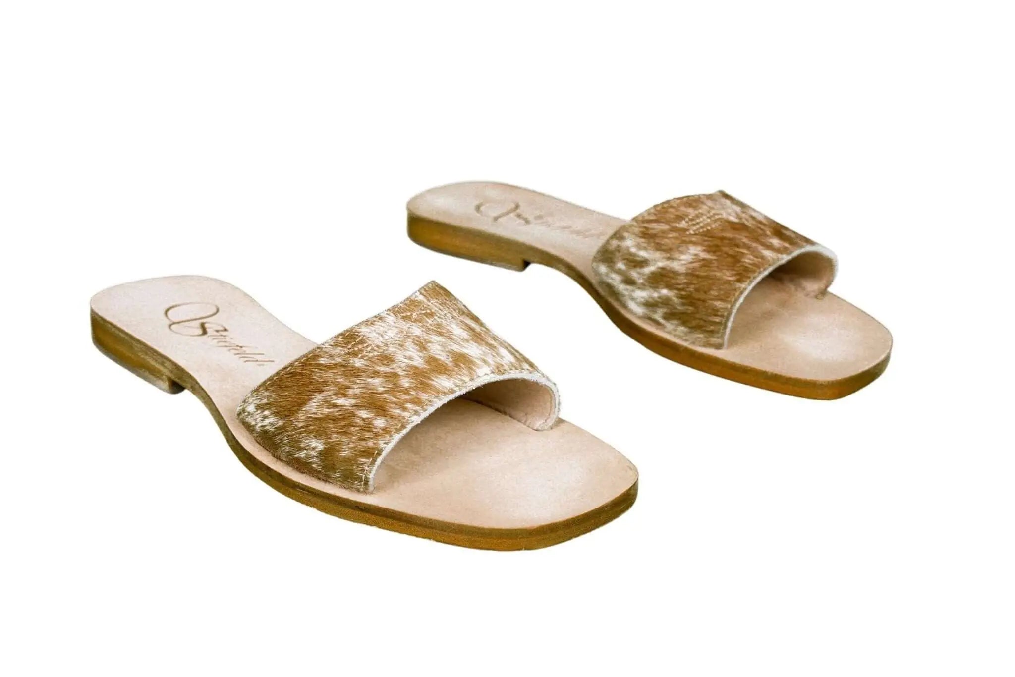 Agnes Cowhide Slide Sandals – Size 6