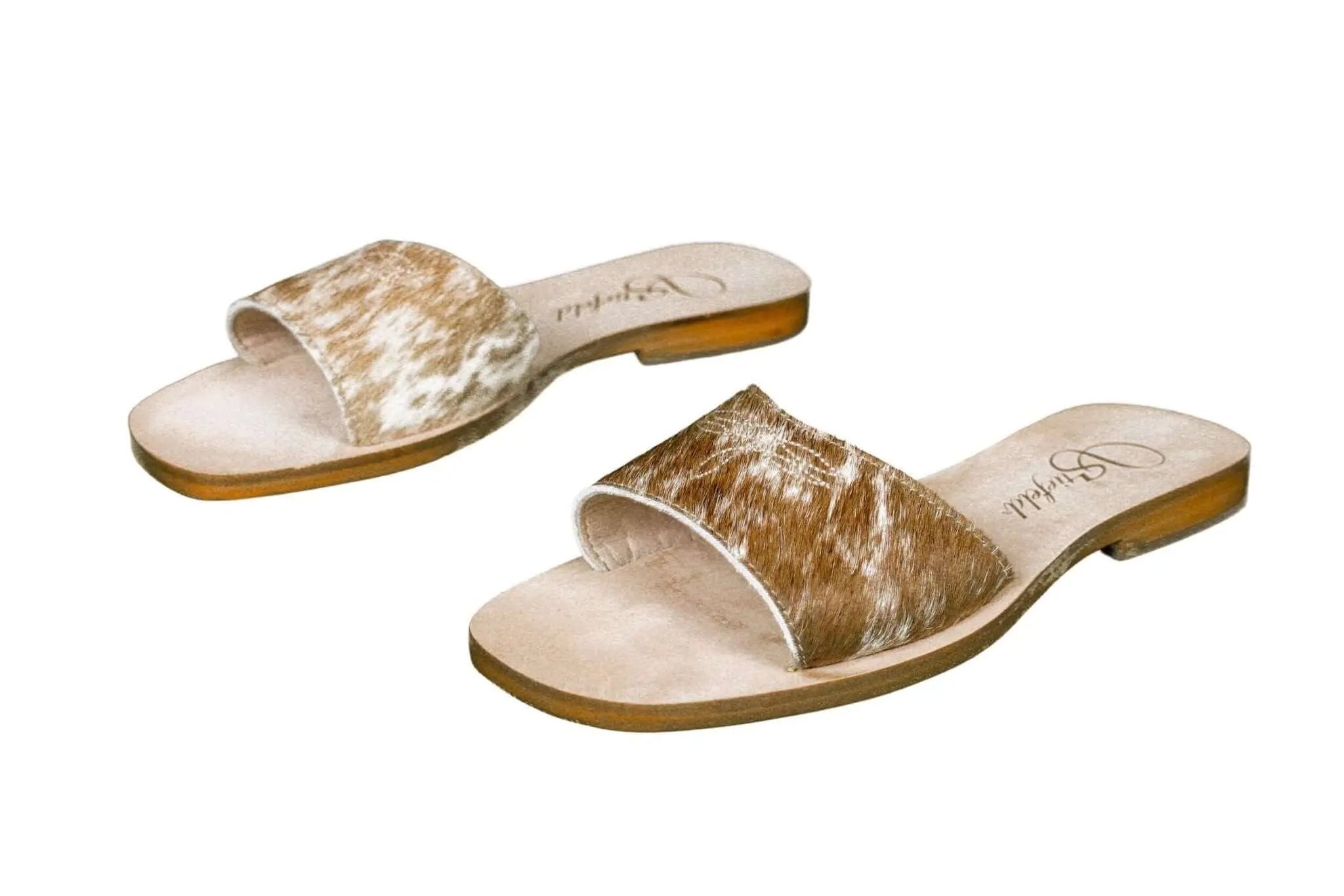 Agnes Cowhide Slide Sandals – Size 6