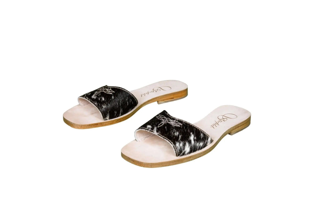 Agnes Cowhide Slide Sandals – Size 7