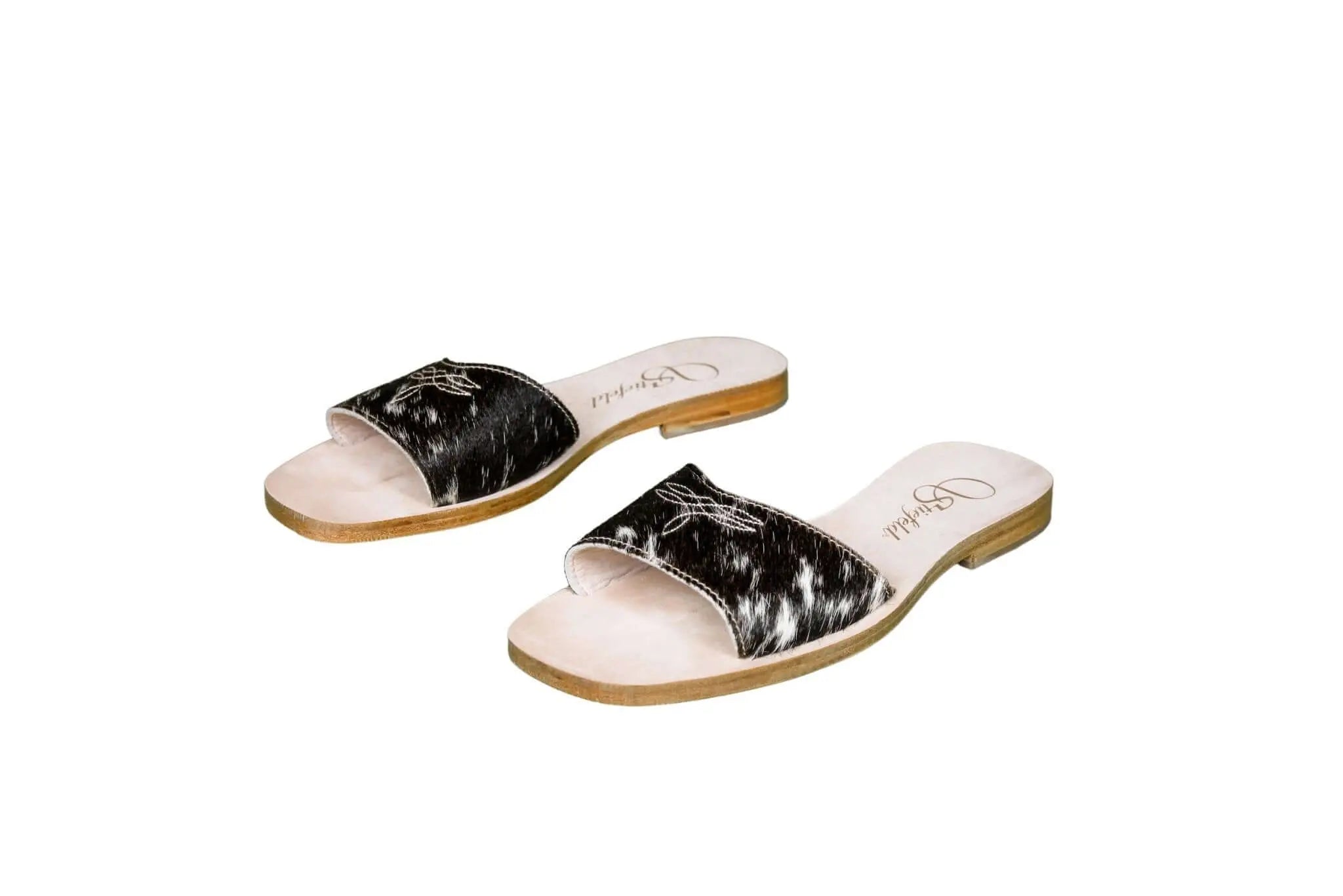 Agnes Cowhide Slide Sandals – Size 7
