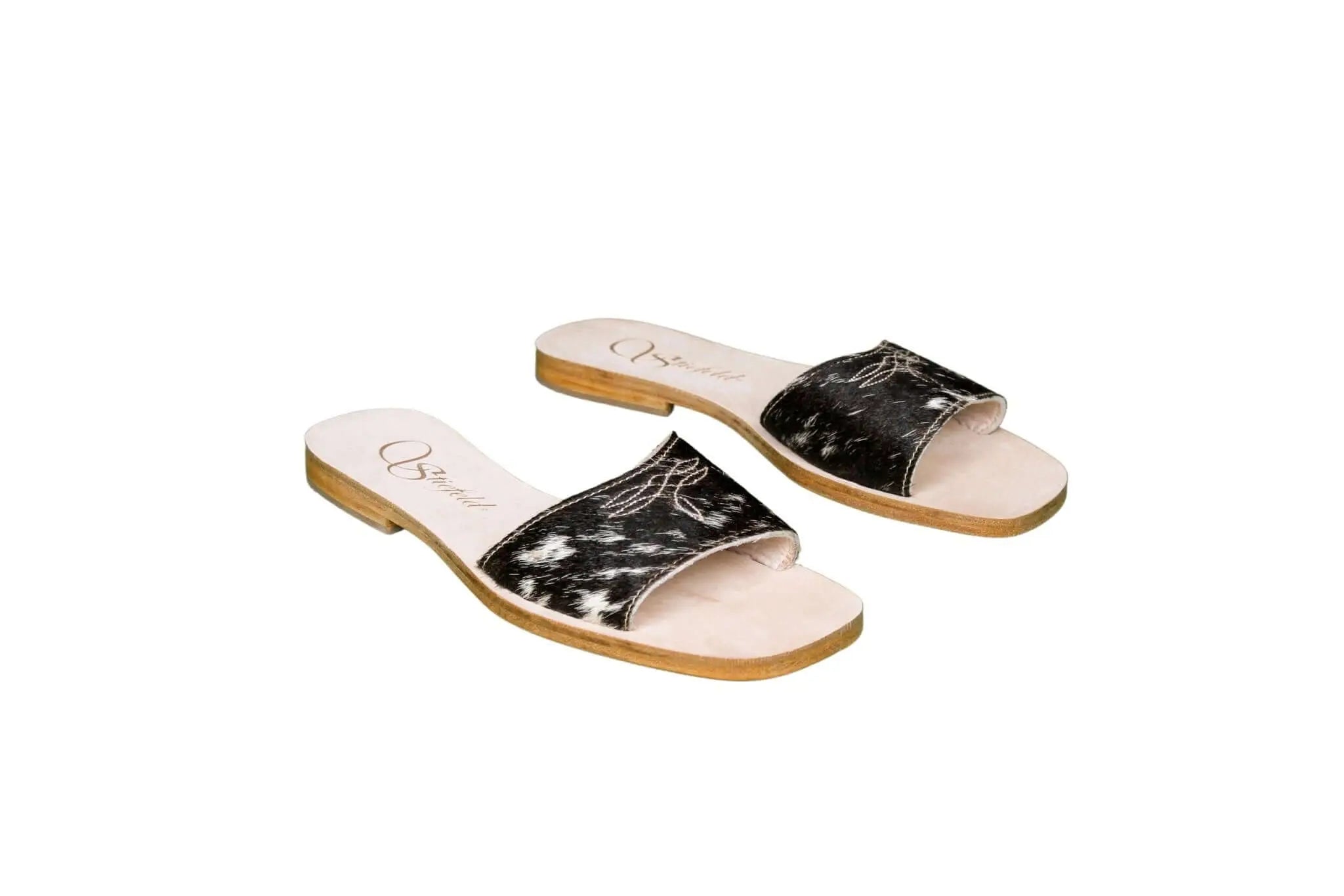 Agnes Cowhide Slide Sandals – Size 7