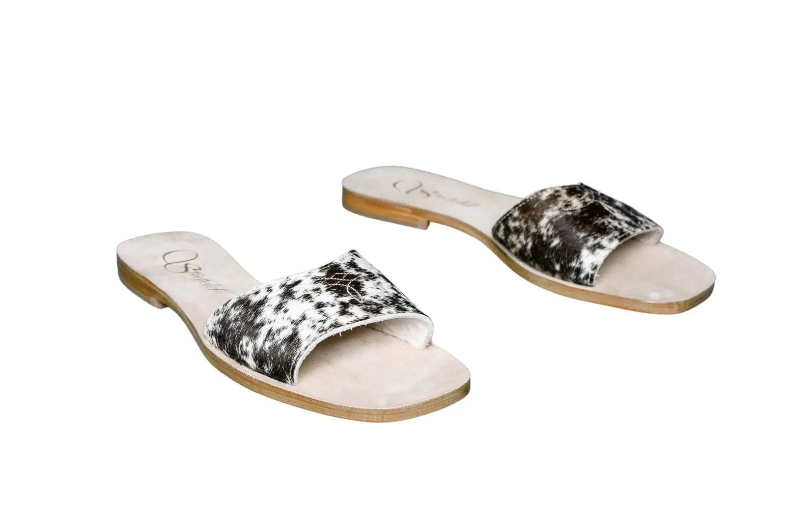 Agnes Cowhide Slide Sandals – Size 9