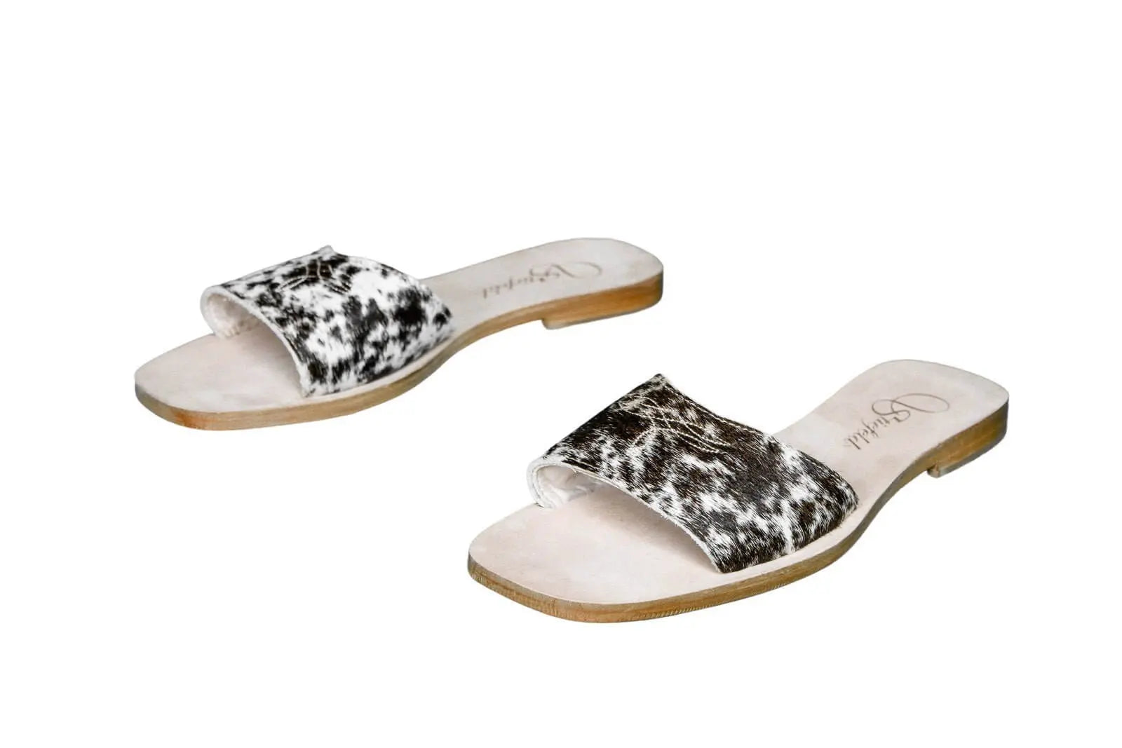 Agnes Cowhide Slide Sandals – Size 9